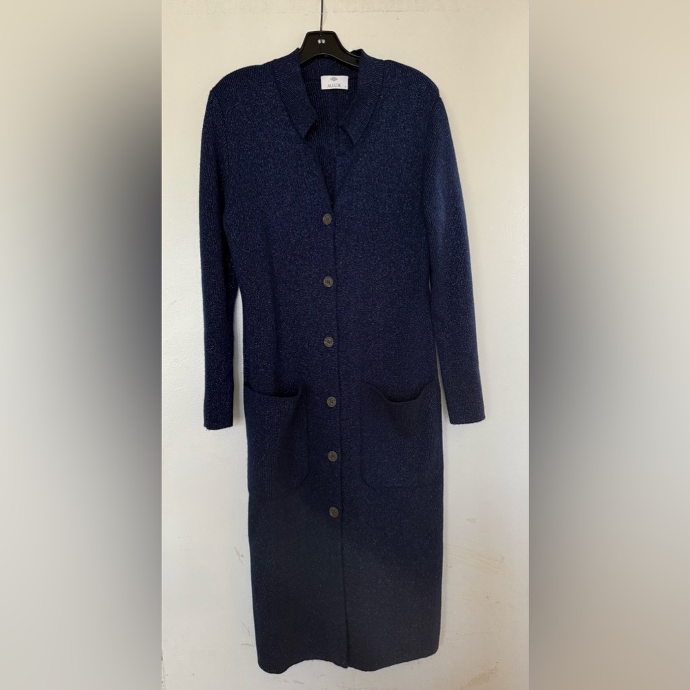 Allude long  wool cardigan with full buttoning, size S,